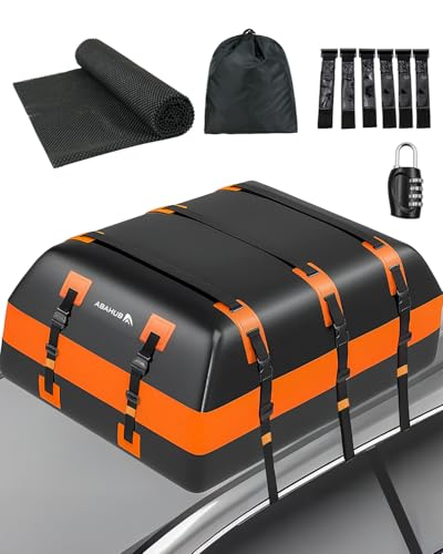 Abahub Auto Dachbox 840D Weich Faltbare wasserdichte Dachtasche mit Türhaken, Rutschfester Matte,Aufbewahrungstasche für Alle Autos mit/ohne Gepäckträger (850L)